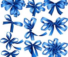 Beautiful blue ribbon bow vector