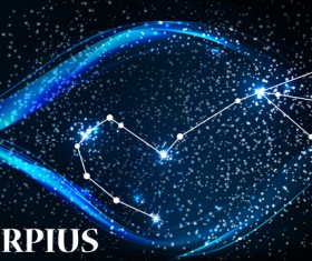 Beautiful zodiac background vector material 01