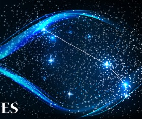 Beautiful zodiac background vector material 04