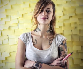 Beauty arm tattoo Stock Photo