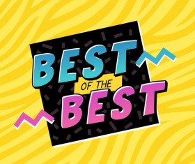 Best label with yellow background vector