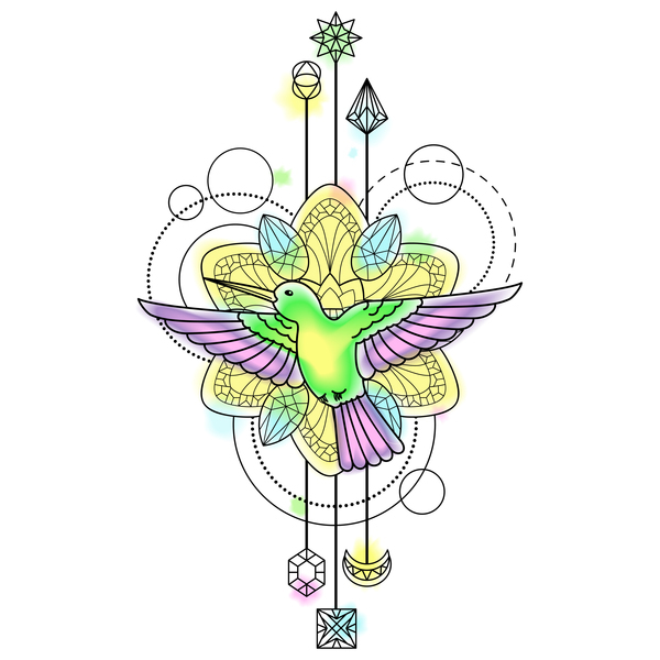 Bird with decorative illustration vector