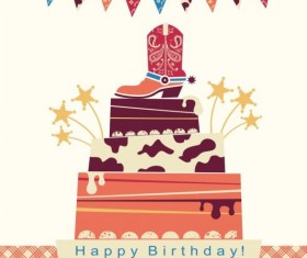 Birthday party card illustration vector