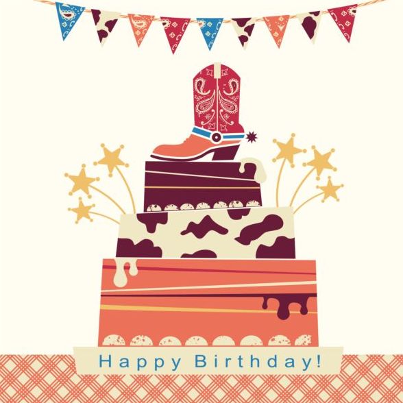Birthday party card illustration vector
