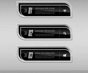 Black curves banners vector
