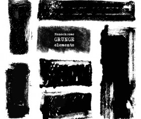 Black grunge brush vector set 01