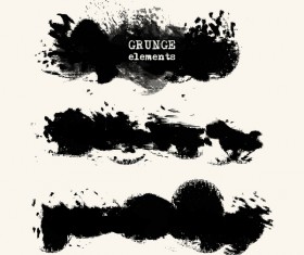 Black grunge brush vector set 02
