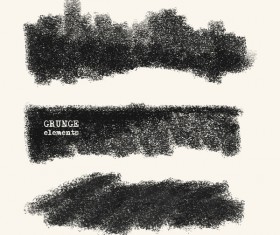 Black grunge brush vector set 07