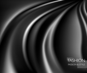 Black smooth silk background vector