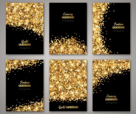 Black with golden brochure cover template vector