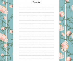 Blank paper with flower background vector 03