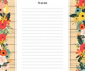 Blank paper with flower background vector 04