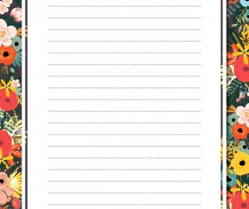 Blank paper with flower background vector 06