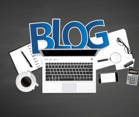 Blog with e-commerce template vector 01