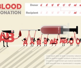 Blood donation infographic vector material 01