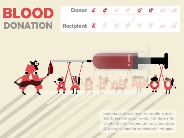 Blood donation infographic vector material 03