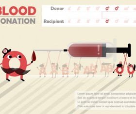Blood donation infographic vector material 06