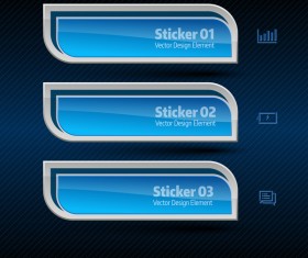 Blue curves banners vector