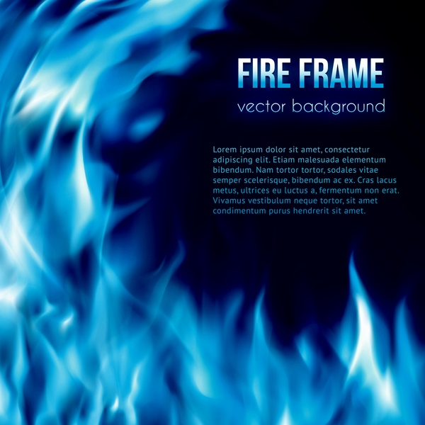 Blue fire effect background vectors 02
