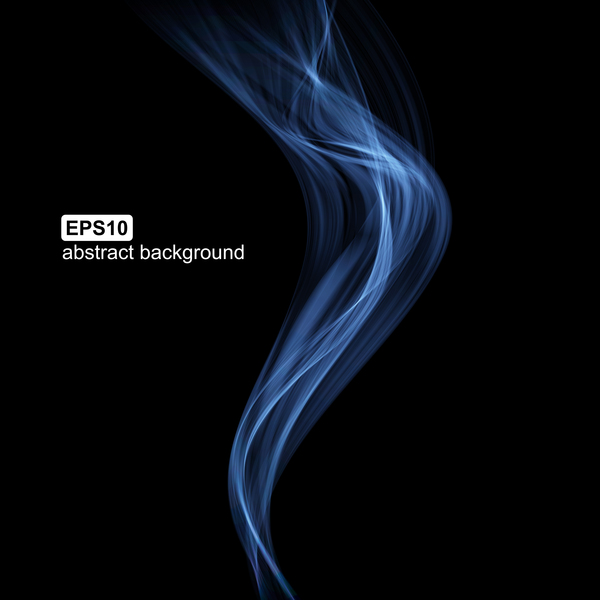 Blue smoke abstract background vector 02