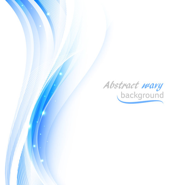 Blue wavy lines abstract background vector 01