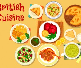 British cuisine food material vector 05