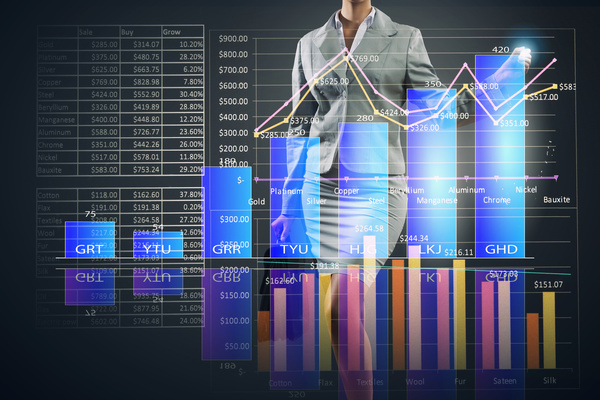 Business figures and charts Stock Photo