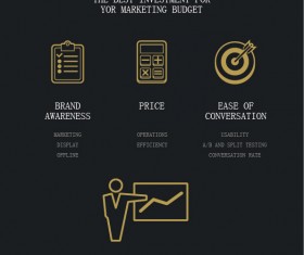 Business template dark styles vector 06