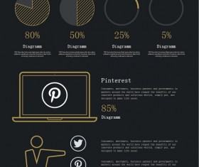 Business template dark styles vector 15