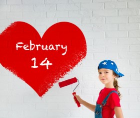 Children's heart-shaped white wall Stock Photo 01