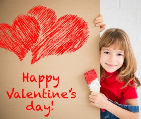 Children's heart-shaped white wall Stock Photo 02