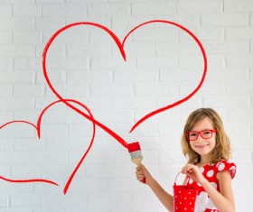 Children's heart-shaped white wall Stock Photo 03