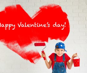 Children's heart-shaped white wall Stock Photo 04