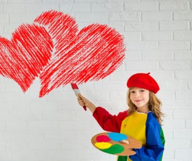 Children's heart-shaped white wall Stock Photo 06
