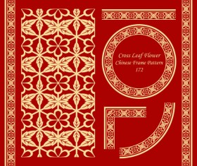 Chinese frame with ornaments vectors material 01