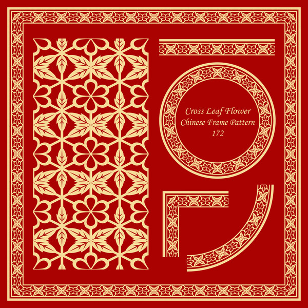 Chinese frame with ornaments vectors material 01