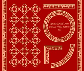 Chinese frame with ornaments vectors material 03