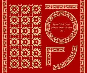 Chinese frame with ornaments vectors material 05