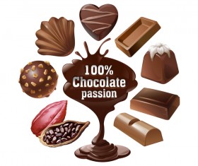 Chocolate illustratin set vector