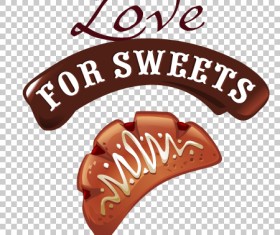 Chocolate sweet dessert label illustration vector 02