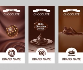 Chocolate vertical banner template vectors 02