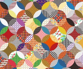 Circles seamless pattern with decor floral vector 01