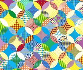 Circles seamless pattern with decor floral vector 02