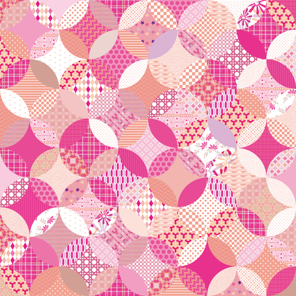 Circles seamless pattern with decor floral vector 03