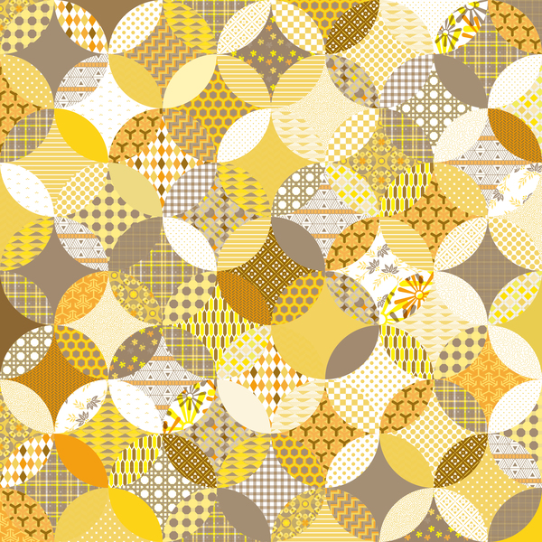 Circles seamless pattern with decor floral vector 05