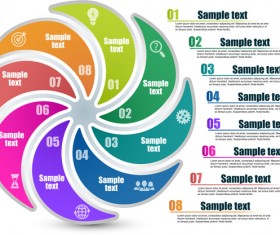Circles whirl infographic vectors template 01