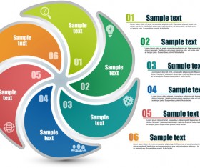 Circles whirl infographic vectors template 03