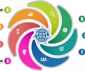 Circles whirl infographic vectors template 08
