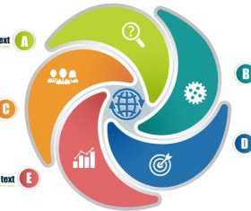 Circles whirl infographic vectors template 09