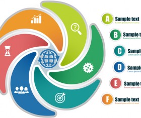 Circles whirl infographic vectors template 10